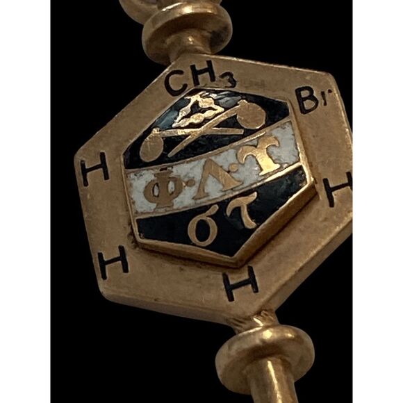 Vintage Phi Lambda Upsilon Fraternity Key Pendant 1941 10K Penn State College - Picture 3 of 4
